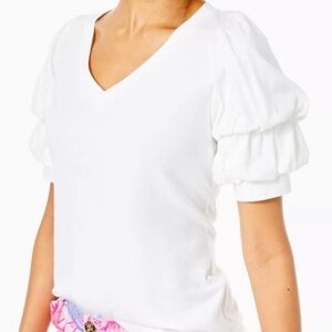 Lilly Pulitzer Ruffle Sleeve tee Dicola top